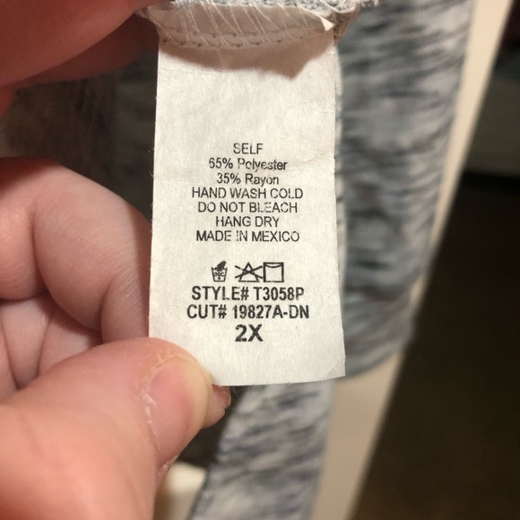 White Birch Shirt Gray and White Long-Sleeved Top 2X NWOT - Picture 6 of 6